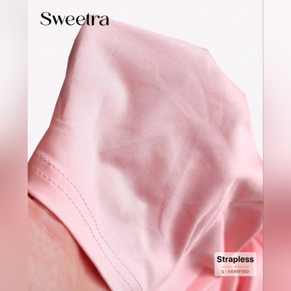 Strapless Pink Ruffle Dress - Picture 7 of 8